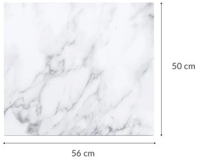 Szklana płyta ochronna MARBLE WHITE na kuchenkę – duża, ZELLER