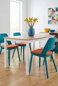 Biało-brązowy stół z drewna kauczukowego Z1-N19