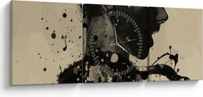 Obraz - Kobieta jazzowa (z zegarem) (90x30 cm)