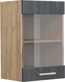 Szklana szafka kuchenna czarny beton 40x31x60 r-line