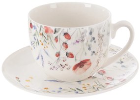 Orion Porcelanowy kubek z spodkiem Mak, 0,28 l