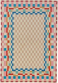 Dywan z mieszanki wełny 180x230 cm Checkered Border – Flair Rugs