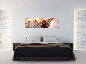 Obraz - Wieża Eiffla w stylu vintage (170x50 cm)