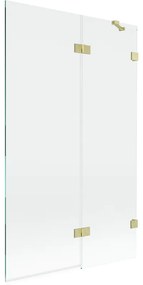 Mexen Lunar parawan nawannowy 2-skrzydłowy prawy 110 x 150 cm, transparent, złoty szczotkowany - 897-110-100-55-00-P