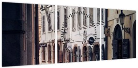 Obraz - Praska uliczka (z zegarem) (90x30 cm)