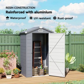Outsunny schowek, 1,1 m², domek ogrodowy z dwuspadowym dachem, 133 x 102 x 180/208 cm