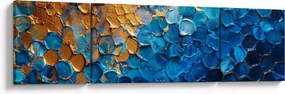 Obraz - Niebiesko-złoty obraz (170x50 cm)