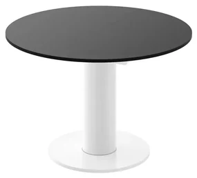 Stół rozkładany SOLO LUX 100(144)x100 czarny mat/biały HUBERTUS