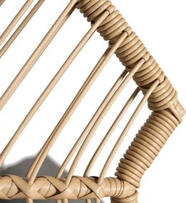 Fotel Ogrodowy z Podnóżkiem PORTLAND Kokon Wypoczynkowy Szary Nowoczesny Boho