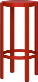 Czerwony stalowy hoker (wysokość siedziska 75 cm) Doon – noo.ma