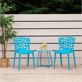 Zestaw krzeseł ogrodowych 47x83x47 cm Niebieski Nowoczesny