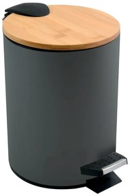 Ciemnoszary stalowy kosz na śmieci z pedałem 3 l Adonis – Spirella