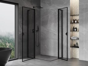 Mexen Mist L Duo kabina prysznicowa uchylna 110 x 90 cm, czarna ramka, czarna - 8A4L-110L-090P-70-70
