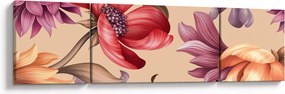 Obraz - Vintage Flowers (170x50 cm)
