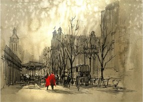 Obraz - Szkic miasta (70x50 cm)