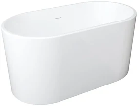 Wanna wolnostojąca owalna – 180 l – 130 × 71 × 58 cm (dł. × szer. × wys.) – kolor biały – akrylowa - APOGON