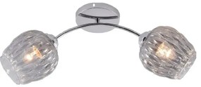 Chromowy żyrandol z dwoma kloszami o falistym kształcie - 4X V188 P6-G57