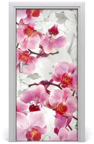 Okleina Naklejka fototapeta na drzwi Różowa orchidea