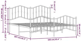 Czarne loftowe łóżko metalowe 160x200cm - Emelsa