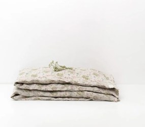 Dziecięca beżowa lniana pościel Linen Tales Botany, 100x140 cm