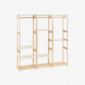 Deneb 3-częściowa Otwarta Szafa Modułowa Z Wieszakiem Na Ubrania Z Bambusa Miel - Sklum