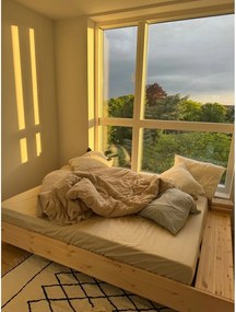 Łóżko dwuosobowe z litego drewna sosnowego ze stelażem 160x200 cm Merge – Karup Design