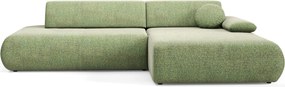 Masseno Narożnik DELTA z funkcją spania i pojemnikiem na pościel Narozniki L, Rozkładana sofa - Zielony, PUENTE 34