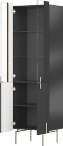 Witryna Malmi 60 cm - czarny mat / złote nóżki