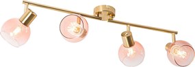 Inteligentny reflektor złoty z różowym szkłem w komplecie 4 Wi-Fi P45 - Vidro