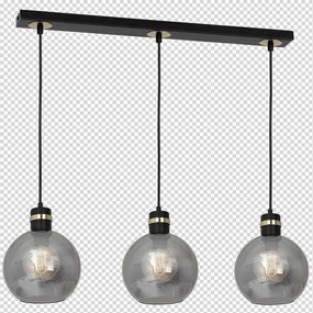 Lampa wisząca potrójna, 3 kule OMEGA BLACK/GOLD 3xE27