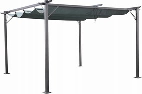 Pergola ogrodowa metalowa 3x4m z rozsuwanym dachem XT-3307B, grafitowa