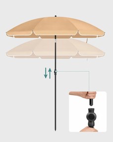 Parasol SOLARA, Ø160 cm, jasnobrązowy (taupe) SongmicsHome
