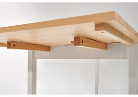Rozkładany stół sosnowy z białą konstrukcją Bonami Essentials Brisbane, 120(200)x70 cm