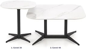 Loftowa metalowa ława z blatem biały marmur - Bero 4X