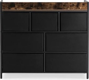 Komoda z Szufladami HUDSON 98 cm Dąb Rustykalny/Czarny Loft