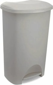 Szarobeżowy plastikowy kosz na śmieci z pedałem 50 l – Addis
