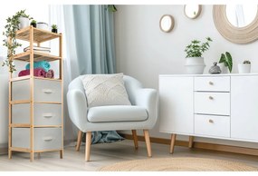 G21 Bambusowy regał z koszykami, 5 półek, beżowy, 5 pięter