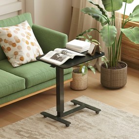 HOMCOM Biurko stojące Regulowane wysokościowo inkl. 4 kółka C-kształt 65 cm x 48 cm x 70-110 cm Czarny