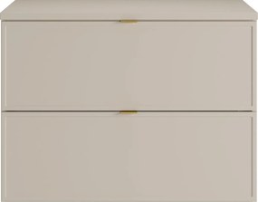 Wisząca szafka pod umywalkę z półką – beżowa – 80 cm – ONDIL