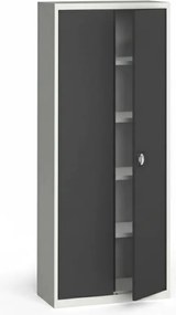 Szafa metalowa, 1950 x 800 x 400 mm, 4 półki, szara/ciemnoszara