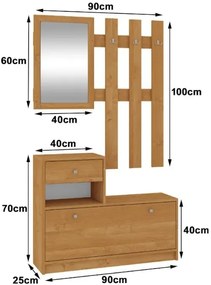 Zestaw mebli do przedpokoju w kolorze olchy F5-L21