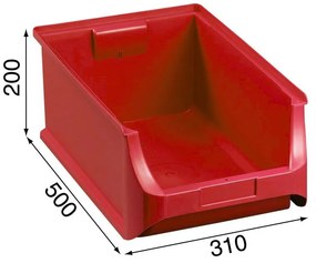 Allit Plastikowe pojemniki PLUS 5, 310 x 500 x 200 mm, czerwone, 6 szt.