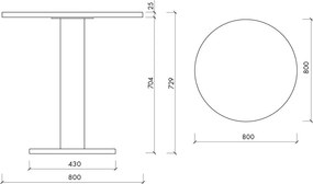 Okrągły stół z blatem w dekorze dębu ø 80 cm Sool – noo.ma