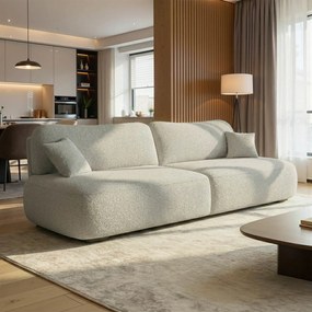 Sofa AVERIO Rozkładana Dwuosobowa Szara Boucle Nowoczesna