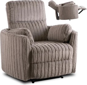 Fotel Rozkładany z Podnóżkiem RAUL Szary Nowoczesny