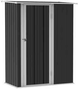 Outsunny Domek Narzędziowy Szopa Ogrodowa z Drzwiami Stal Szary 142x84x189cm | Aosom PL