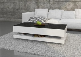 Stolik kawowy Tora 90x60 cm, kolor czarno-biały połysk