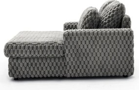 Fotel Wypoczynkowy Sofa KOBEL Szary Pluszowy Nowoczesny