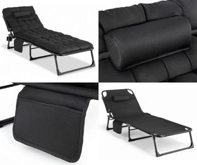 Składany leżak ogrodowy z pikowaną poduchą Saturn