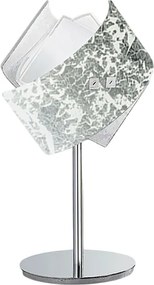 Camilla - Lampa stołowa w kolorze srebrnym 1XE14 max 1X42W IP20 - Nowoczesna lampa stołowa z metalową podstawą i zdobionym szkłem - Gniazdo E27